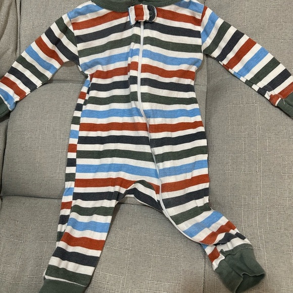 Set of Onesies Cozy Striped Green and Multicolor Footless suits - Picture 2 of 4